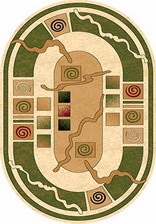 Ковер OLYMPOS_d077, 2,5*5, OVAL, CREAM-GREEN